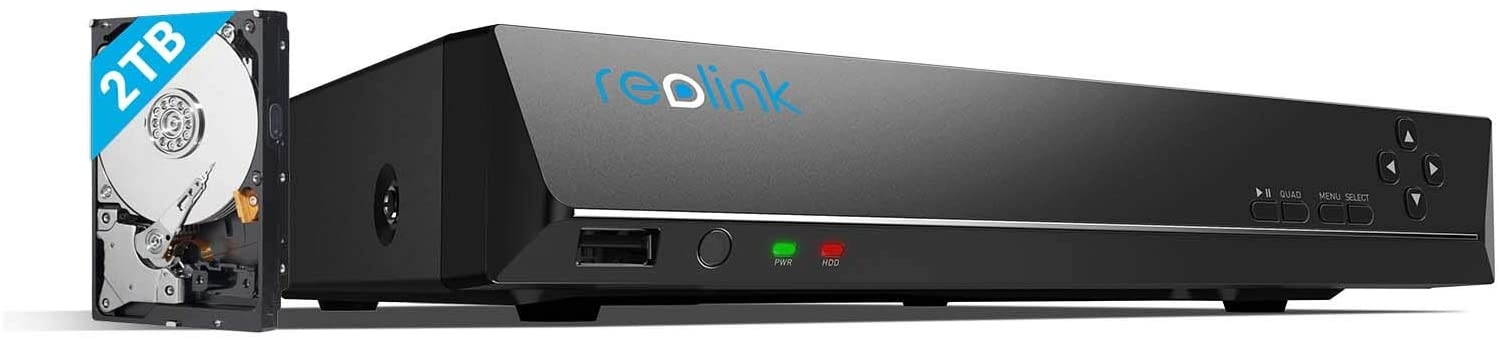 Reolink 4K PoE NVR 8 Channel Pre-Installed 2TB Hard Drive 4K/5MP/4MP/1080P HD 24/7 Surveillance Recording Home Security Camera System Video Recorder RLN8-410