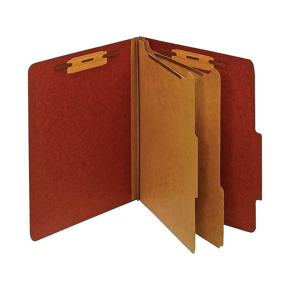 Staples Rcyc Class. Folders 2/5-Cut Tab Ltr 2 Dividers Brick Rd 20/BX 614617
