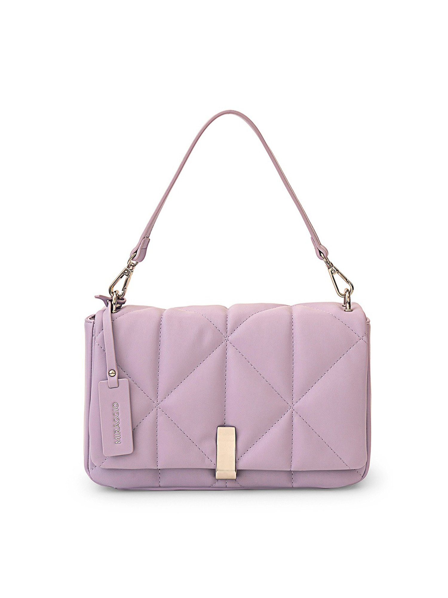 Miraggio Genevieve Lavender Quilted Medium Shoulder Handbag