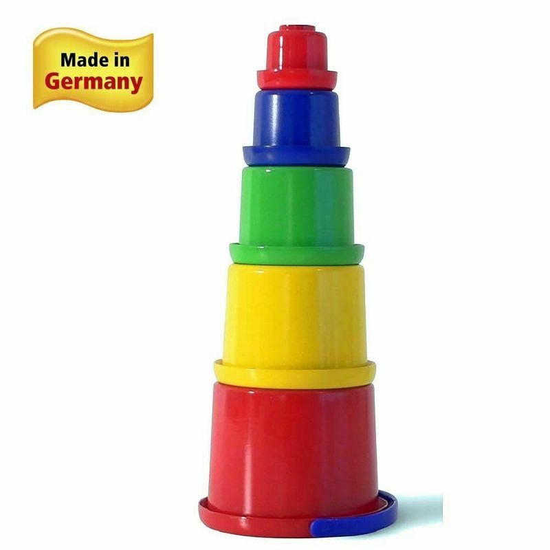 Spielstabil Nesting Stacker - Sturdy 5 Piece Play Set with Carry Handle (Made in Germany)