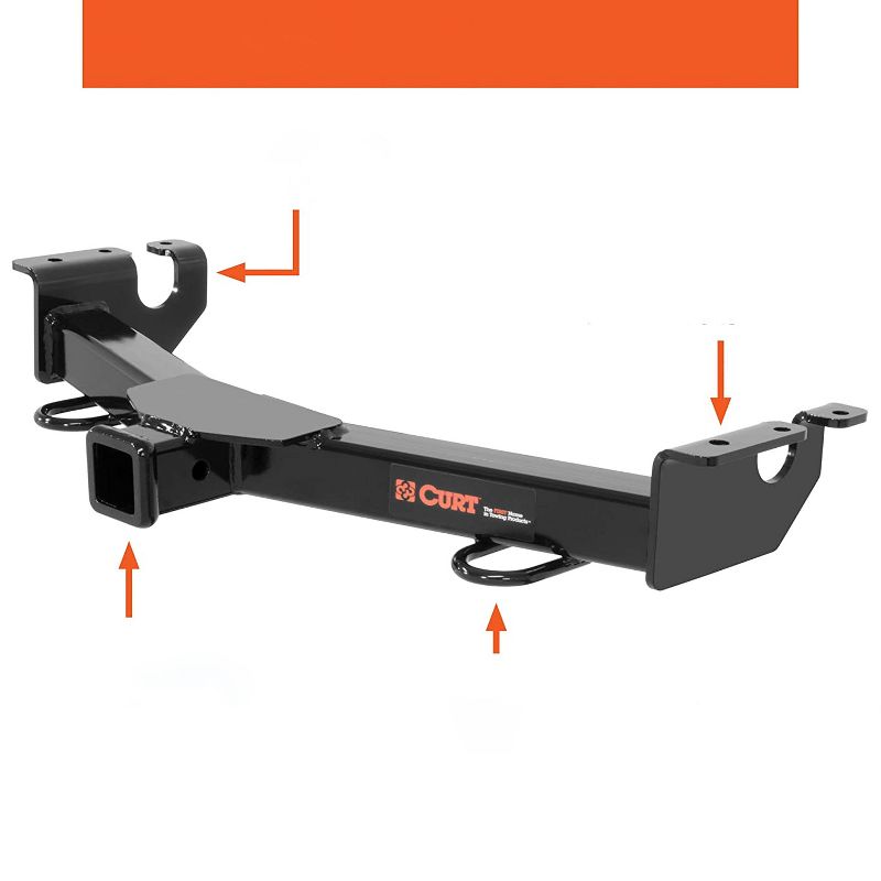 Curt Manufacturing 31068 2 Inch Front Mount Towing Receiver Hitch Vehicle Accessory for Select Ford Expedition, F-150, and Lincoln Navigators, Black