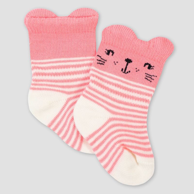 Gerber Baby Girls' 6pk Rainbow Jersey Wiggle Proof Socks - Green 0-6M