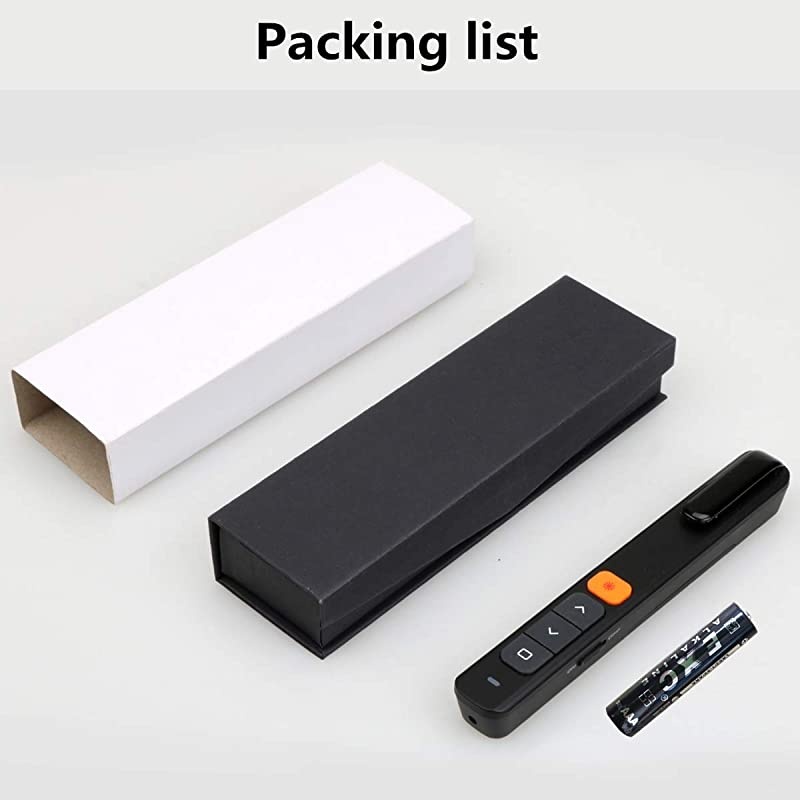 Wireless Presenter RF2.4G Hz Type-c PowerPoint Remote Control Presentation Clicker with Hyperlink &Volume Control &Type-c to USB Receiver Pointer (1 pcs Battery)