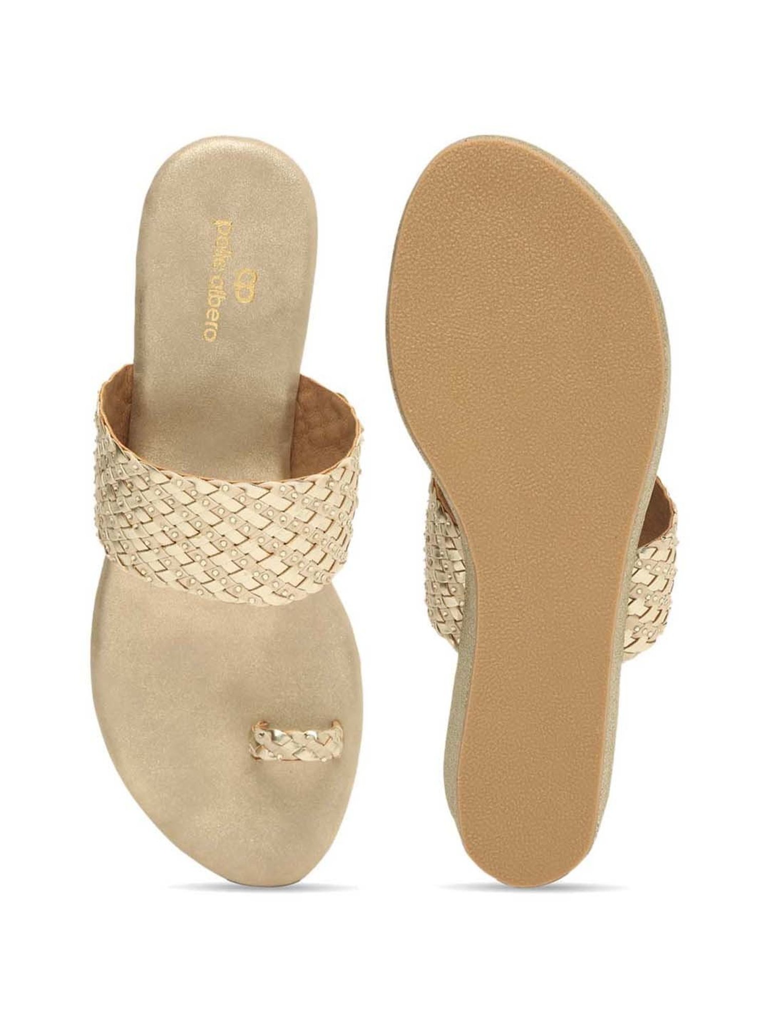 Pelle Albero Women's Golden Toe Ring Wedges