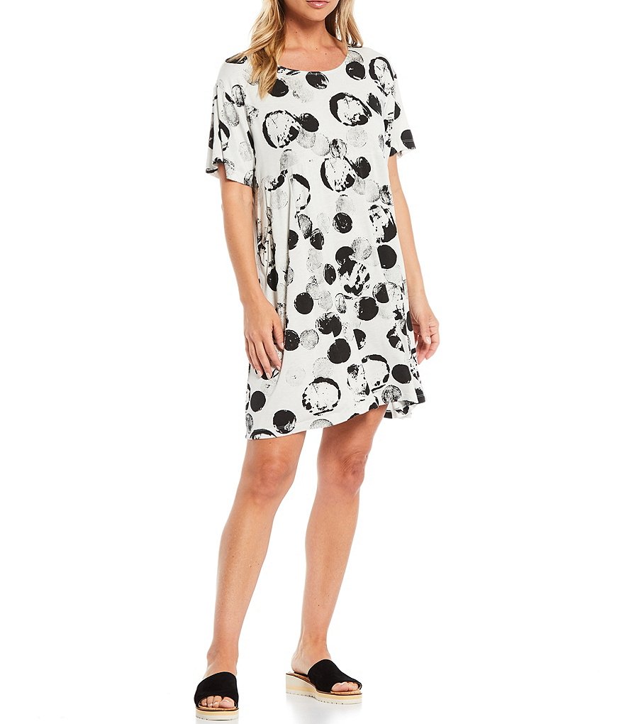 Bryn Walker Mara Short Sleeve Jersey Print Pocket Tunic