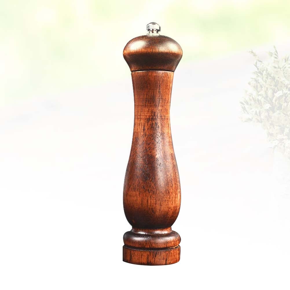 1pc Manual Wooden Pepper Grinder Pepper Mill Salt Container Kitchen Gadget for Home (5 Inches Brown)