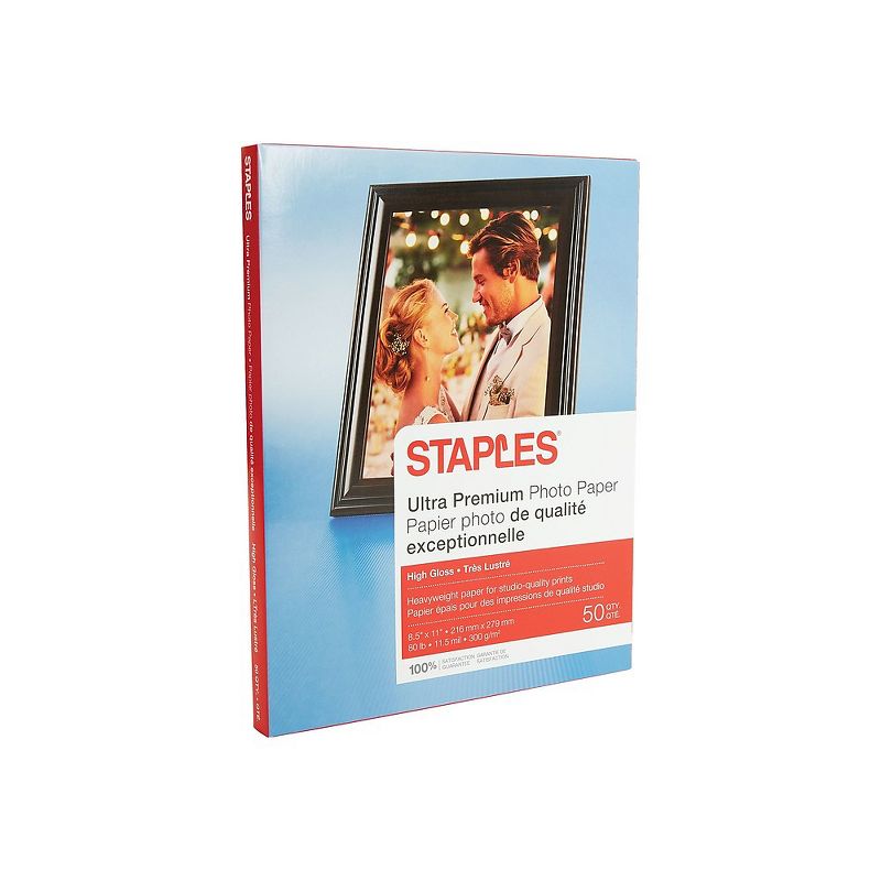 Staples Ultra Premium Glossy Photo Paper 8.5" x 11" 50/Pack (19891-CC) 