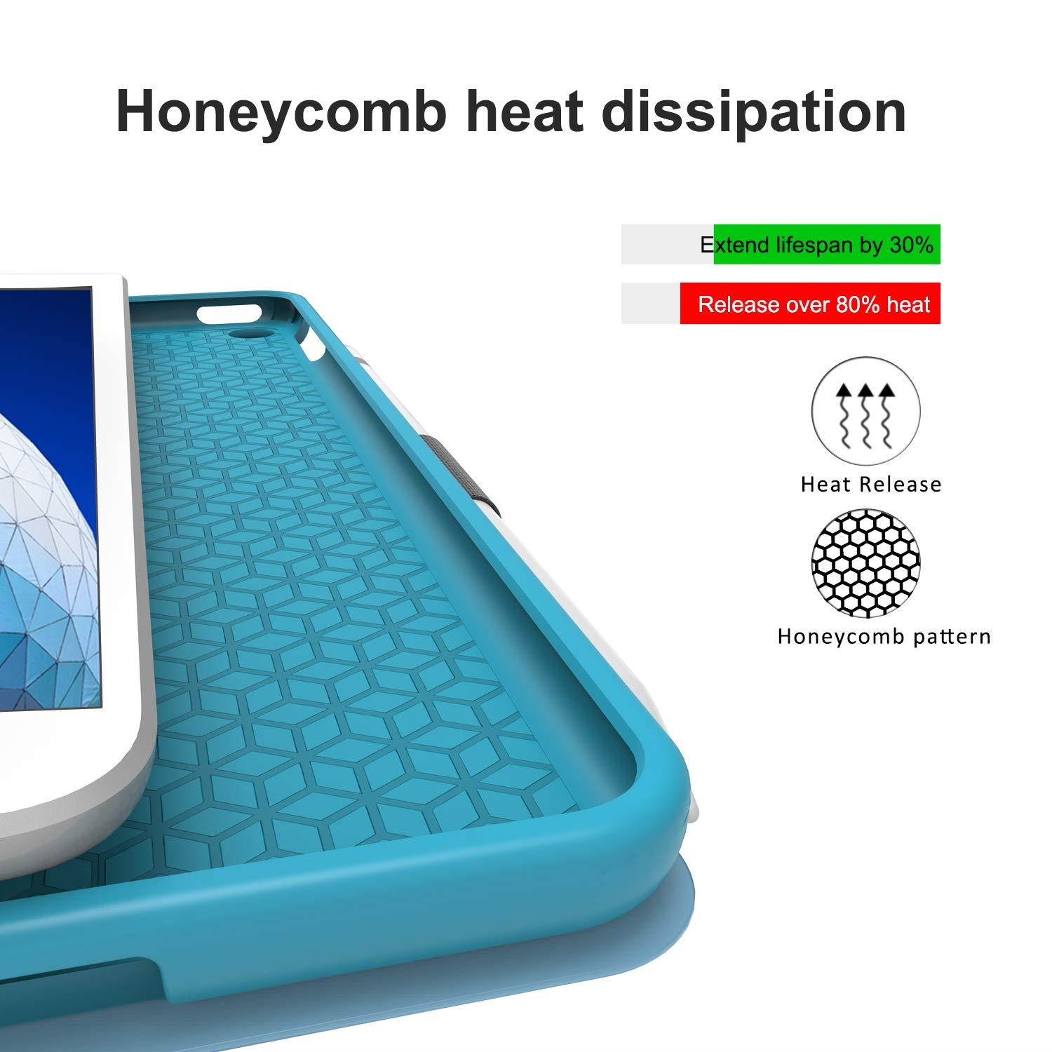 Veco iPad Air 3 10.5" 2019 Case with Pencil Holder, [Denim Series] Premium Folio Flip Stand Case, Soft TPU Back Cover [Auto Sleep/Wake Feature] for Apple New iPad Air 3rd Generation (Blue)