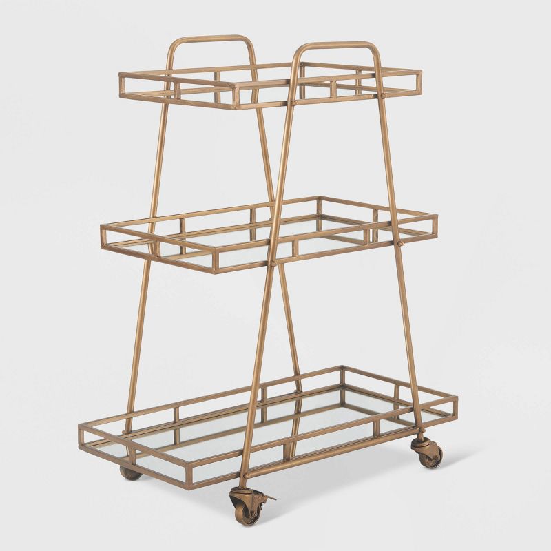 Addison Bar Cart Antique Gold - Adore Decor