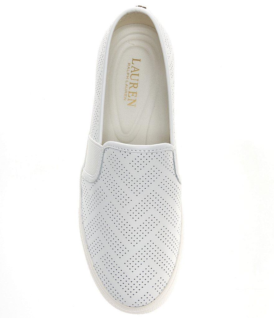 Lauren Ralph Lauren Jinny Perforated Leather Slip-On Sneakers