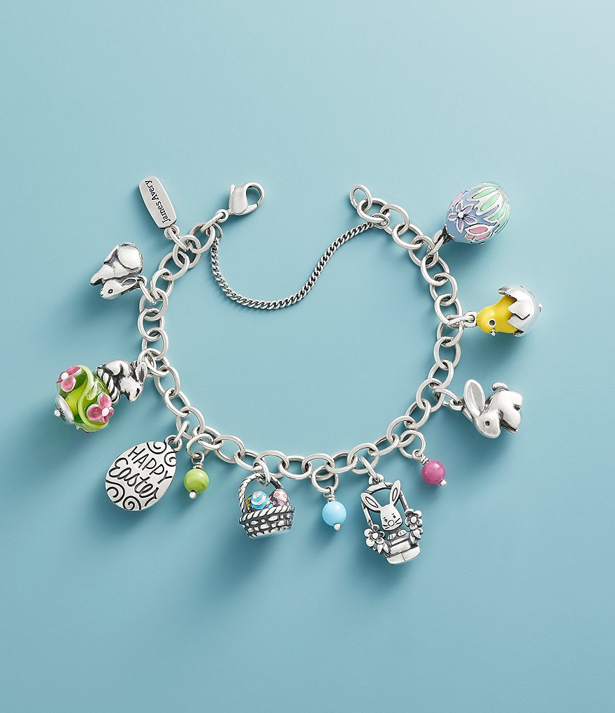 James Avery Forged Sterling Silver Link Charm Bracelet