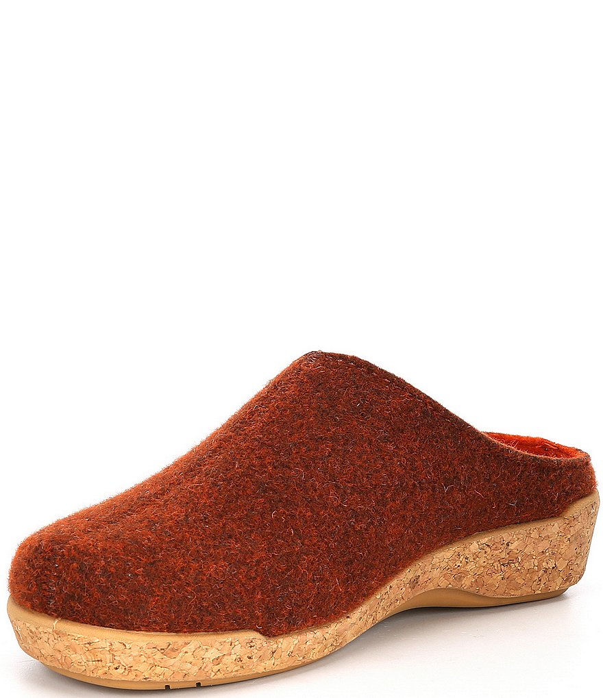 Taos Footwear Woollery Wool Cork Wedge Clogs