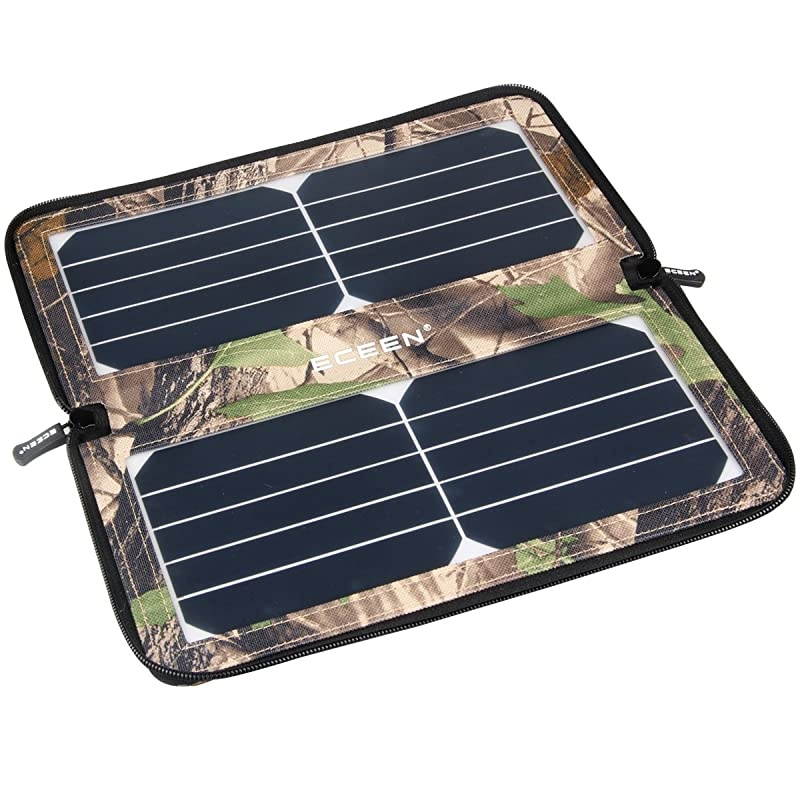 Solar Charger Panel with 10W High Efficiency Sunpower Cells & Smart USB Output for Smart Mobile Phone Tablets Device Power Supply Waterproof Portable Foldable Travel Camping Outdoor Activities