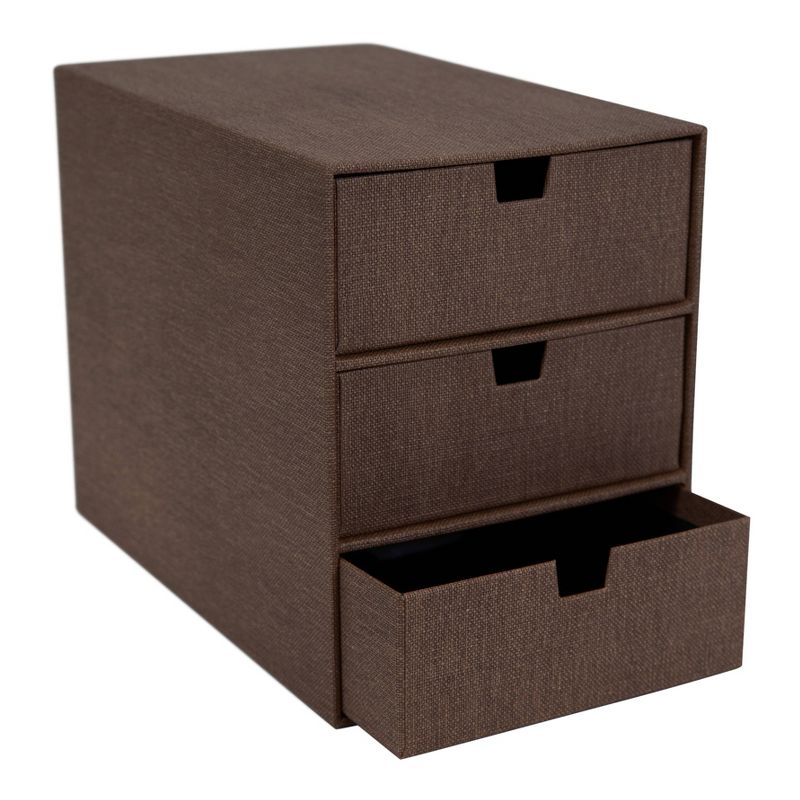 Ingrid 3-Drawer Canvas Supply Chest Dark Brown - Bigso Box of Sweden
