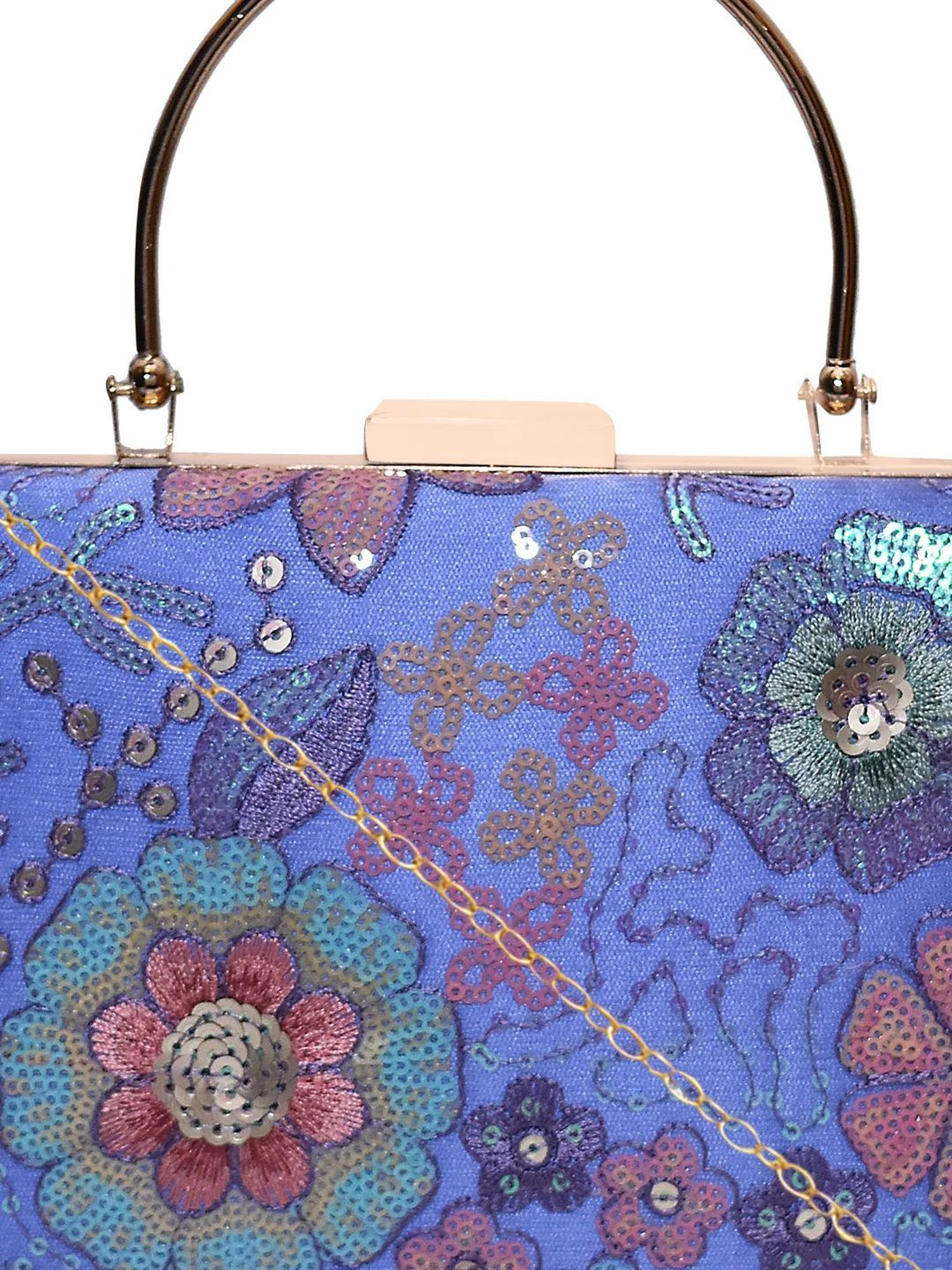 Horra Blue Embellished Clutch