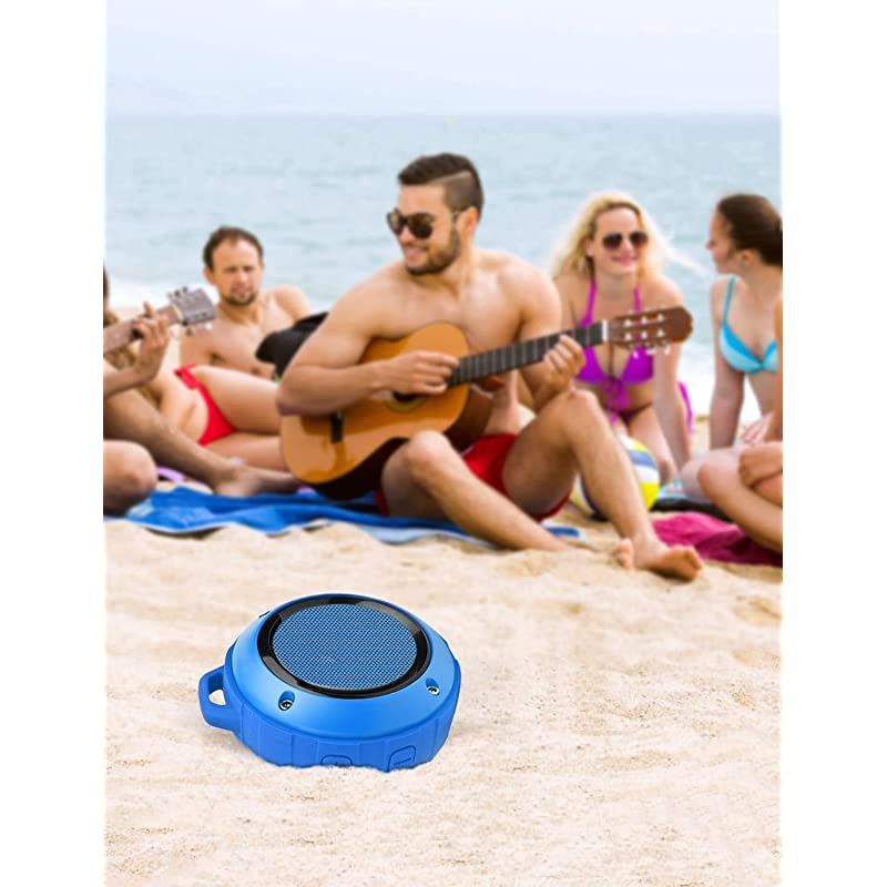 Outdoor Waterproof Bluetooth Speaker Wireless Portable Mini Shower Travel Speaker with Subwoofer Enhanced Bass Built in Mic for Sports Pool Beach Hiking Camping Blue