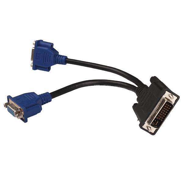 DVI-I DVI-Male To 2 VGA Female Monitor Video Splitter adapter Cable