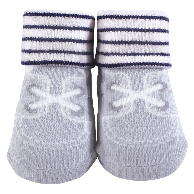 Luvable Friends Baby Boy Socks Set, Blue Bear, 0-6 Months