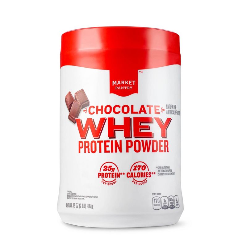 Whey Protein Powder - Chocolate - 32oz - Market Pantry™