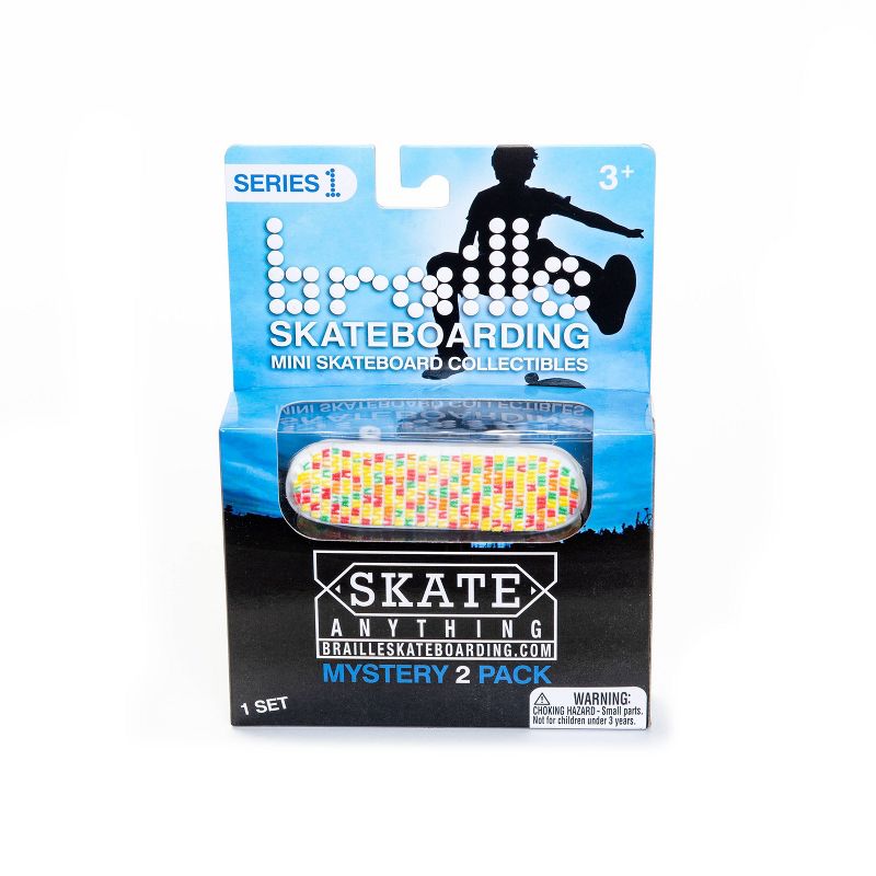 Braille Skateboarding Mini Skateboard Collectible Mystery - 2 pk