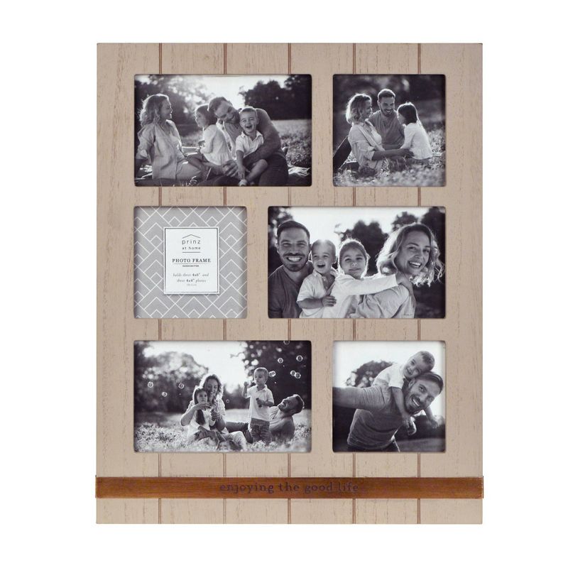 12" x 15" Eight Opening Metal Band Collage Photo Display Brown - New View