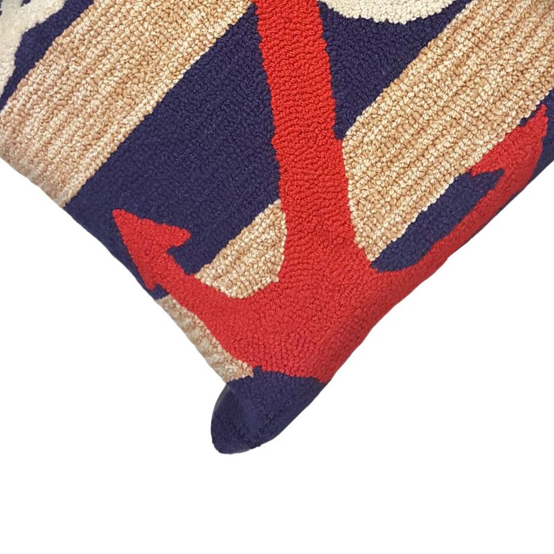 18"x18" Anchor Indoor/Outdoor Square Throw Pillow Navy - Liora Manne