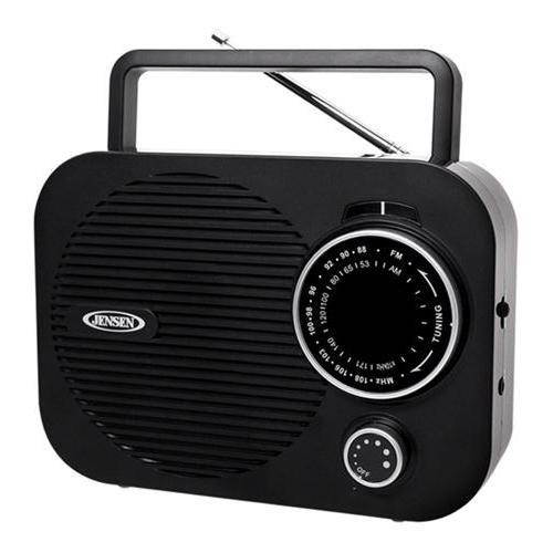 JENSEN Portable AM/FM Radio w/ Aux jack (black) MR-550-BK