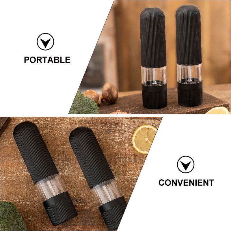 1 Pc Portable Coffee Mill Dust-proof Pepper Grinder without Battery (Black)