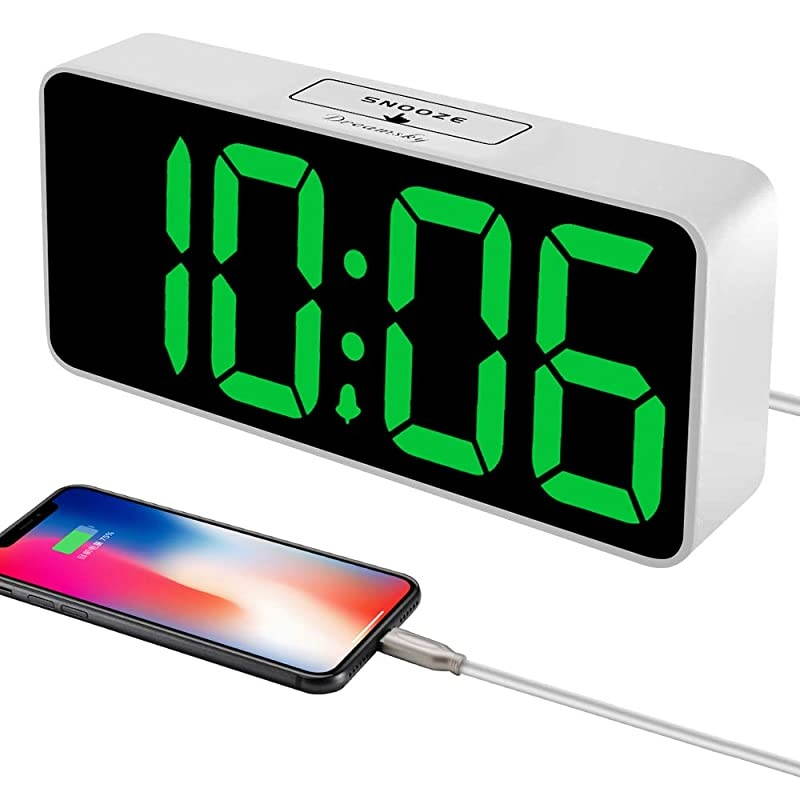 Large Digital Alarm Clock for Visually Impaired - 8.9 Inches Large Digital Clock for Bedroom, Fully Adjustable Dimmer, Jumbo Number Display, USB Ports, 12/24H, Snooze, Adjustable Alarm Volume