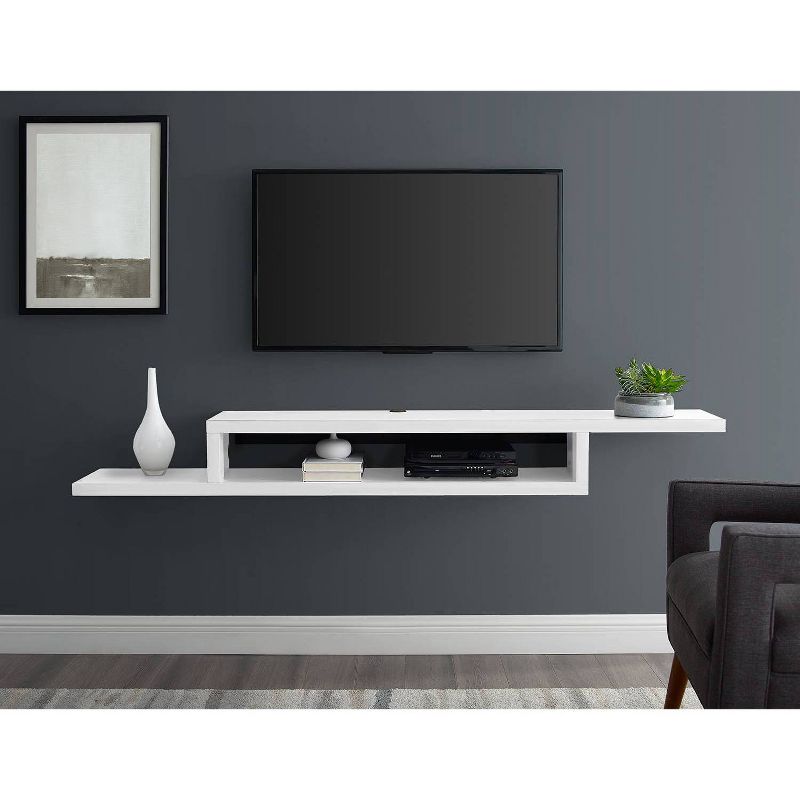 72" Asymmetrical Wall Mounted TV Console White - Martin Furniture