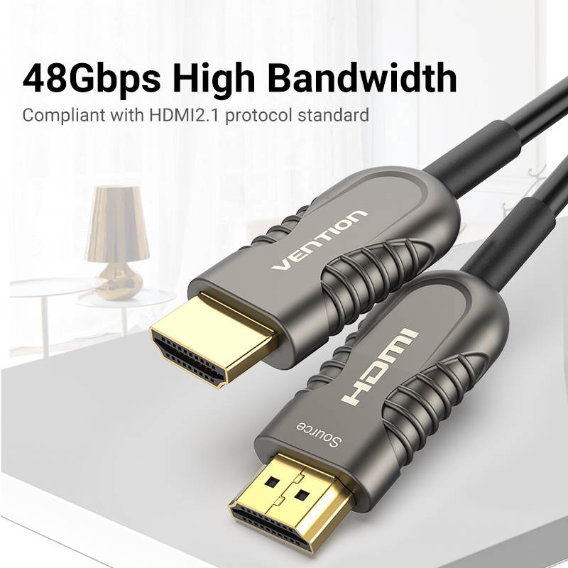 Vention Optical Fiber 8K HDMI 2.1 Cable 48Gbps Ultra High Speed Support 4K@120Hz ,HDCP 2.2 ,eARC,Dolby Atoms Vision HDR10