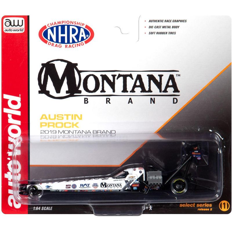2019 NHRA TFD (Top Fuel Dragster) Austin Prock "Montana Brand" 1/64 Diecast Model Car by Autoworld