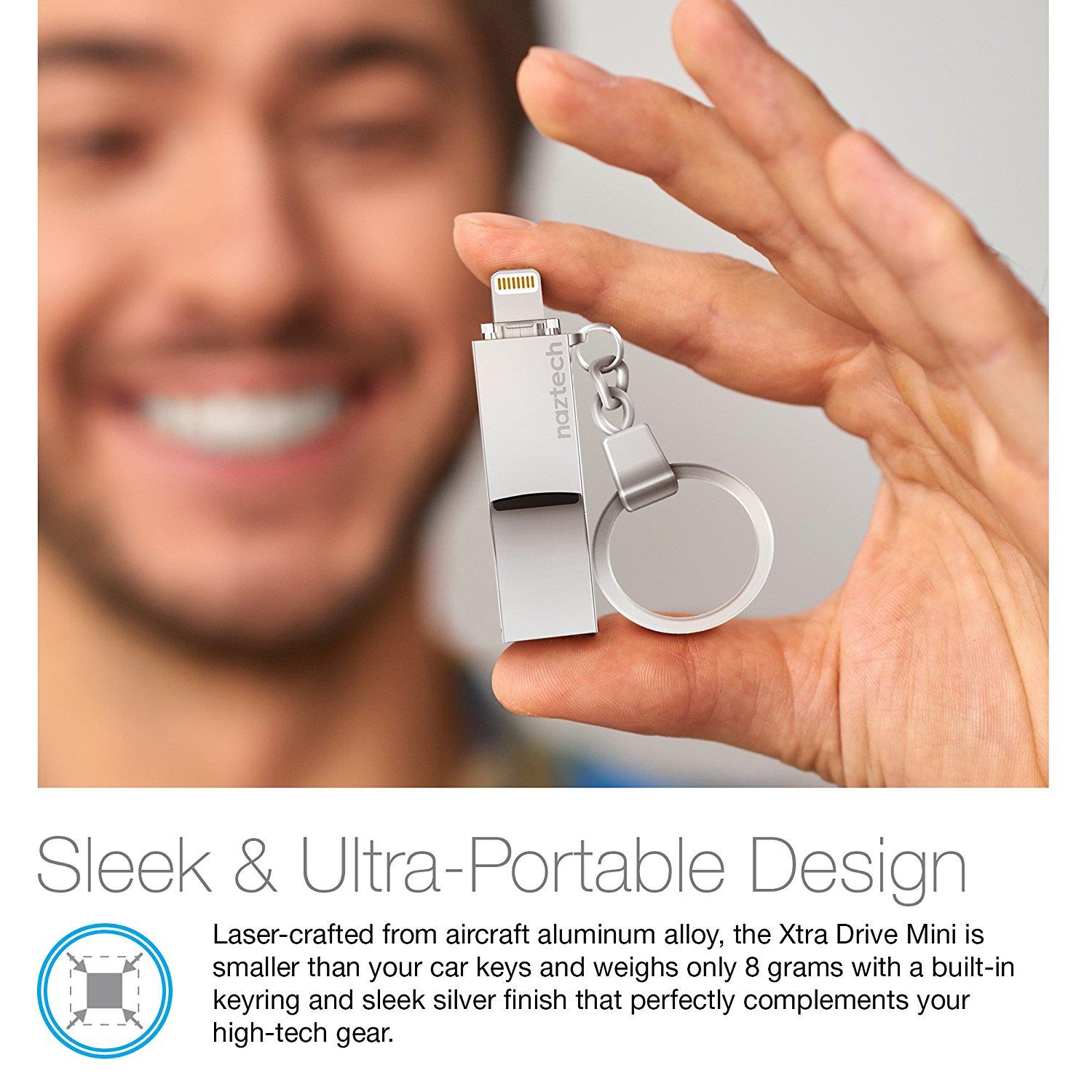 Naztech 14208  Xtra Drive Mini MFi Lightning - Silver