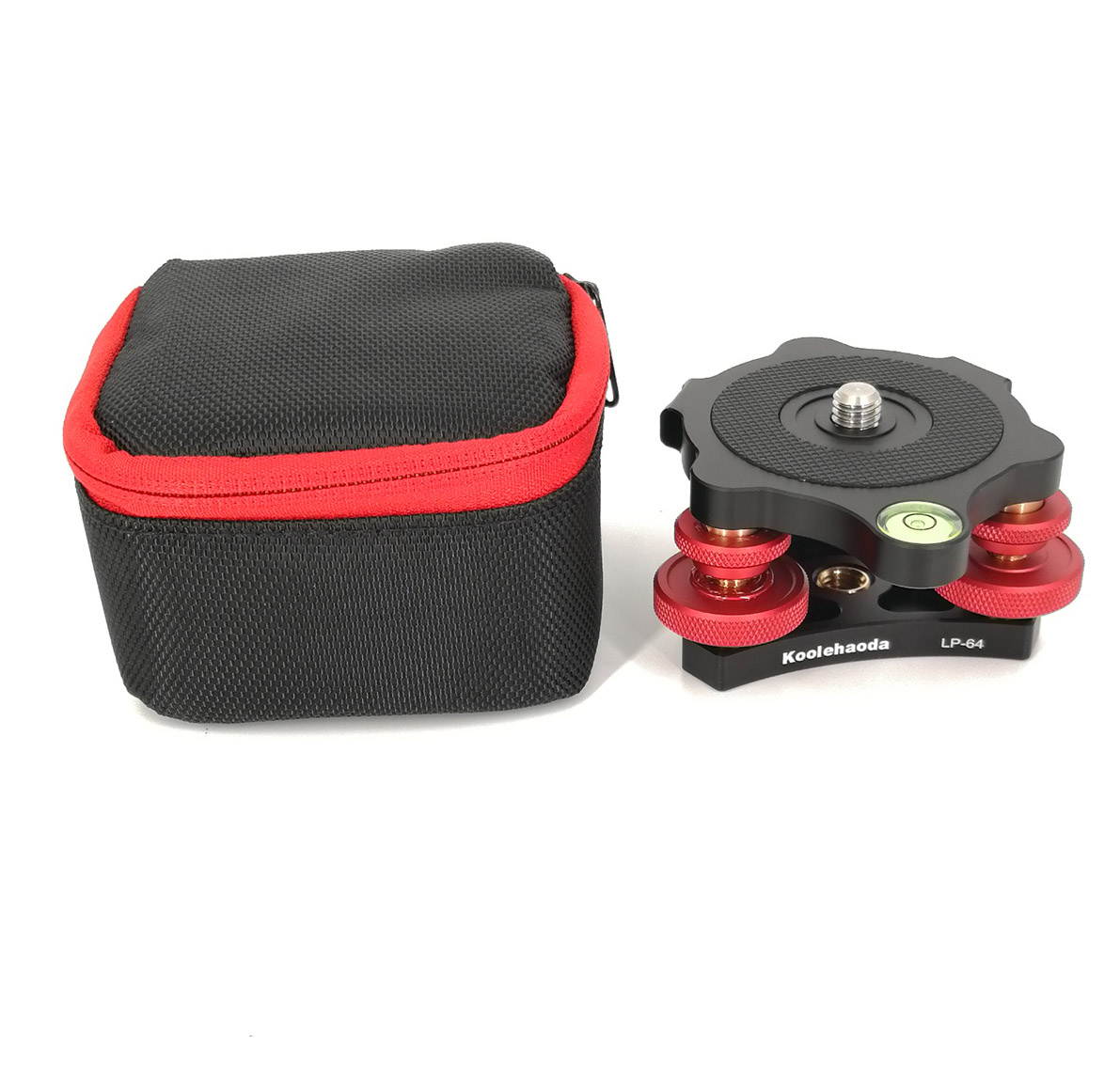 koolehaoda Leveler with Bubble Level LP-64 for Tripod 3/8 Mounting Screw 3 Adjustment Dials for Camera Tripod