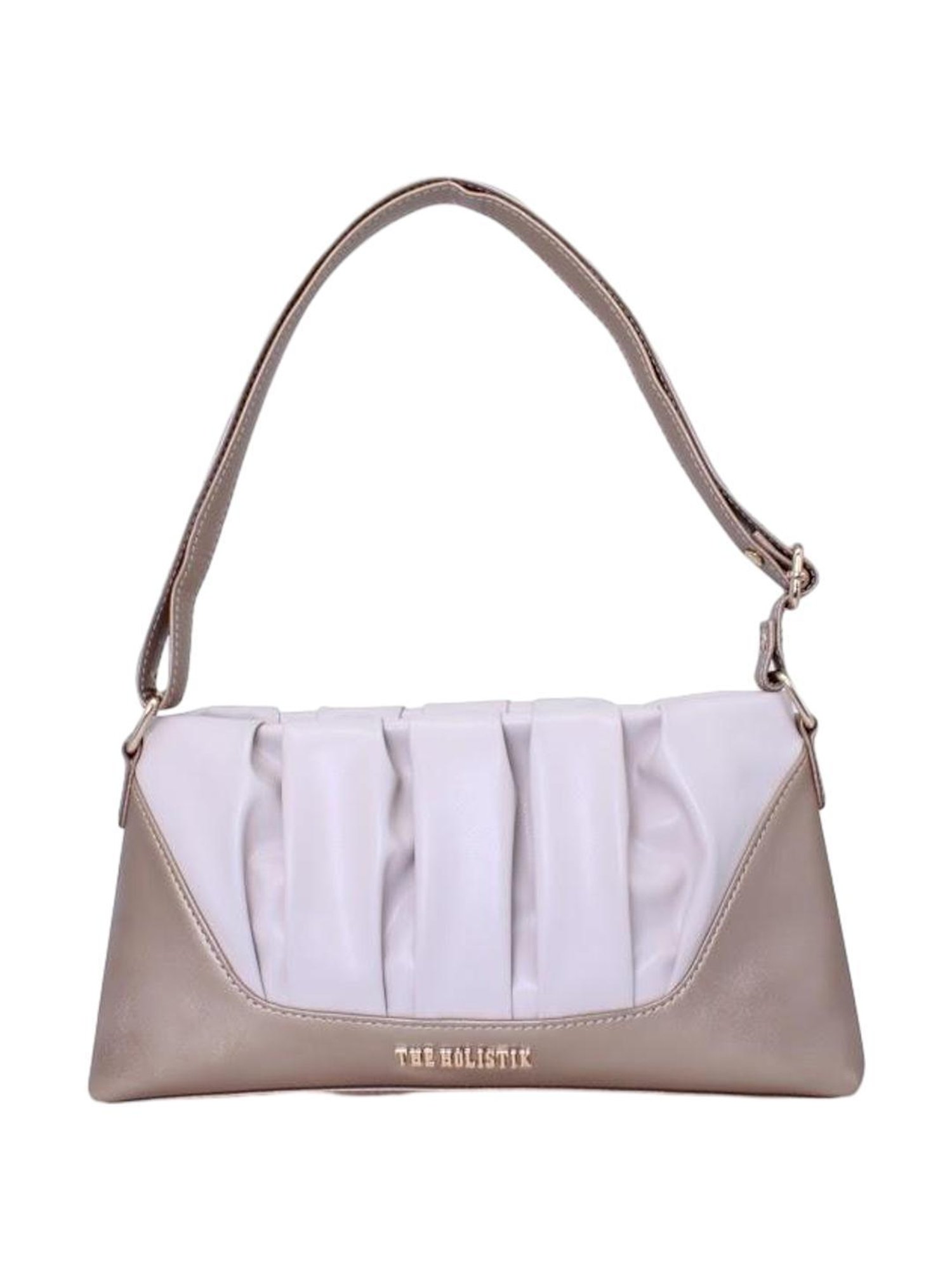 THE HOLISTIK Ishante Beige Textured Medium Sling Handbag