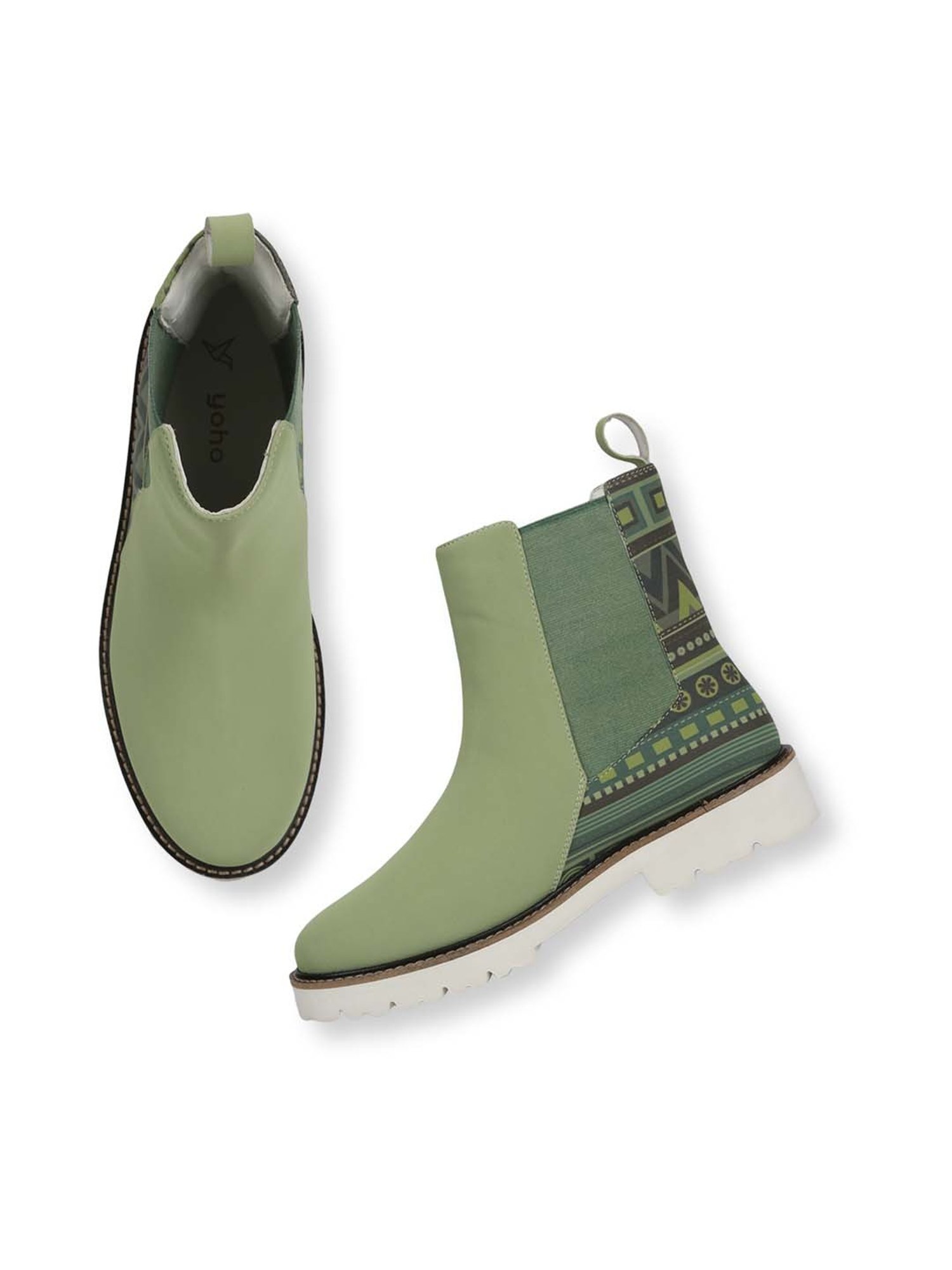 Yoho Women's Pastel Green Chelsea Boots