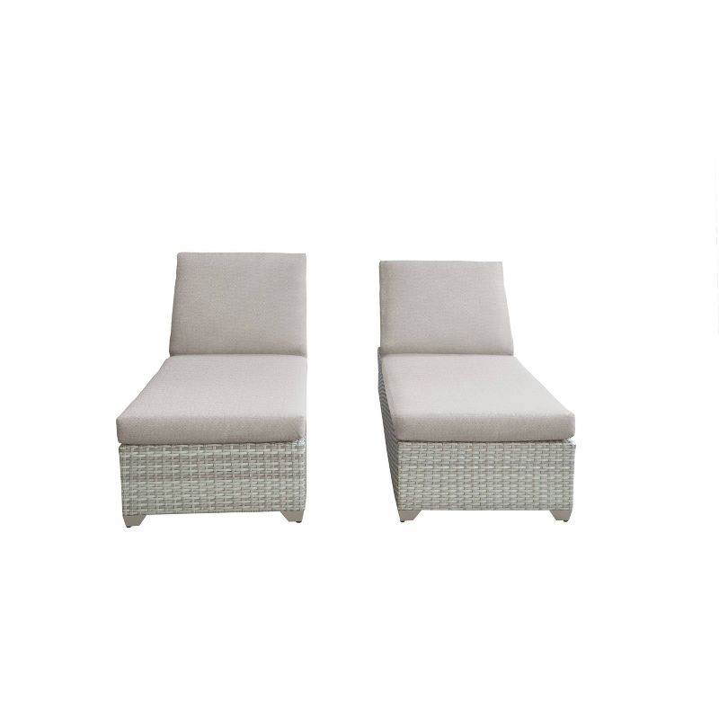 Fairmont 2pk Patio Chaise Lounges - Ash - TK Classics