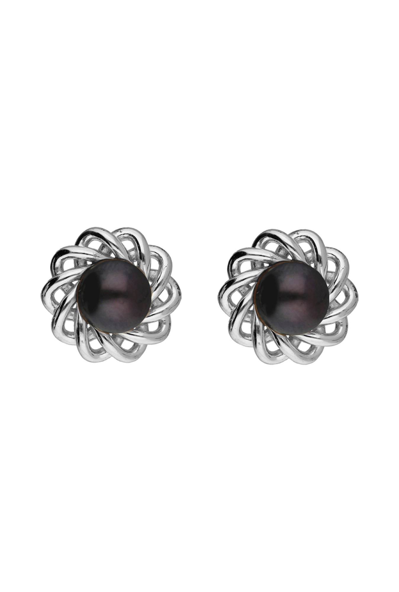 Sri Jagdamba Pearls Flower 92.5 Sterling Silver Earrings