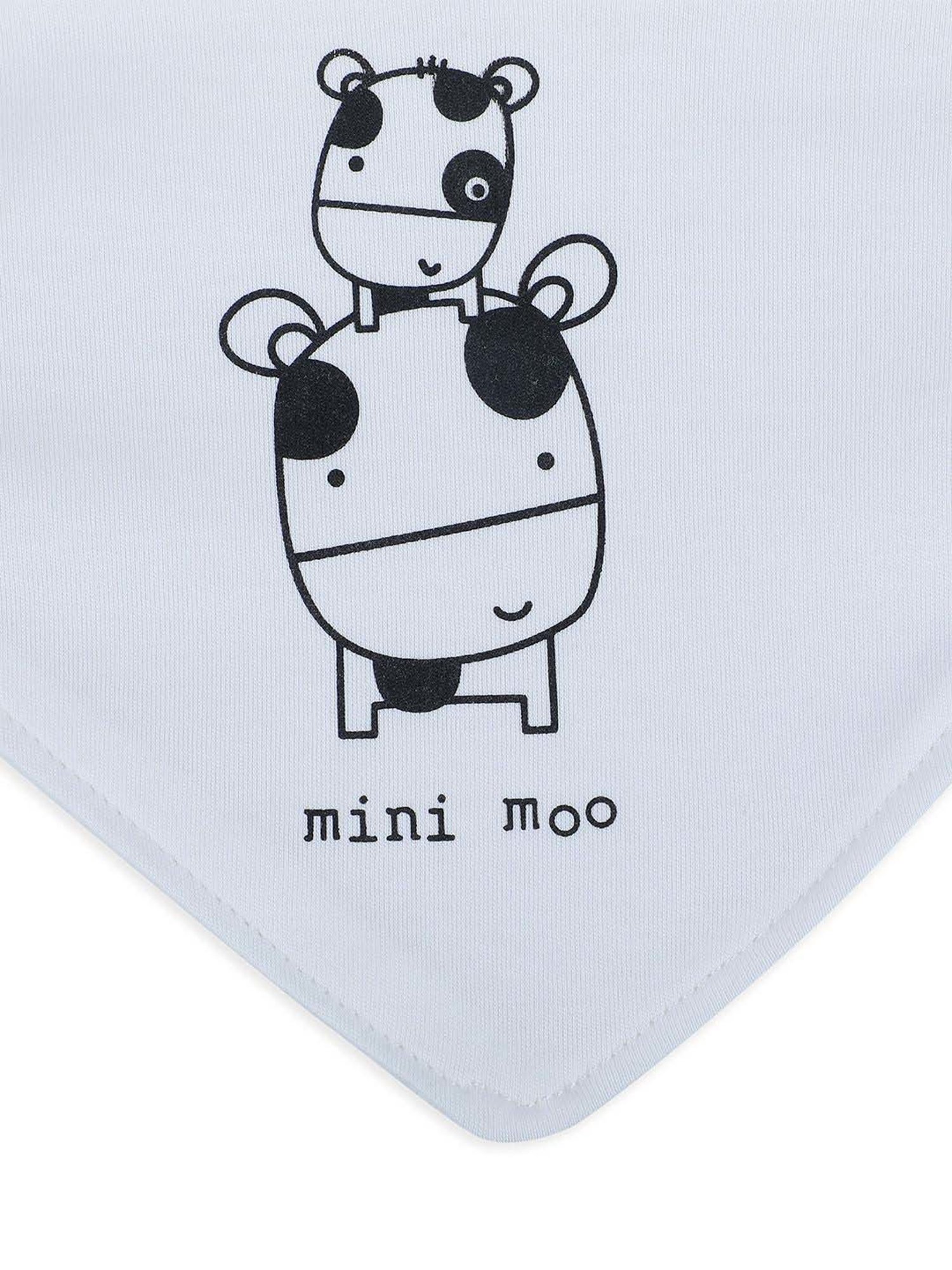 Baby Moo Kids White & Black Cotton Printed Bib (Pack of 3)