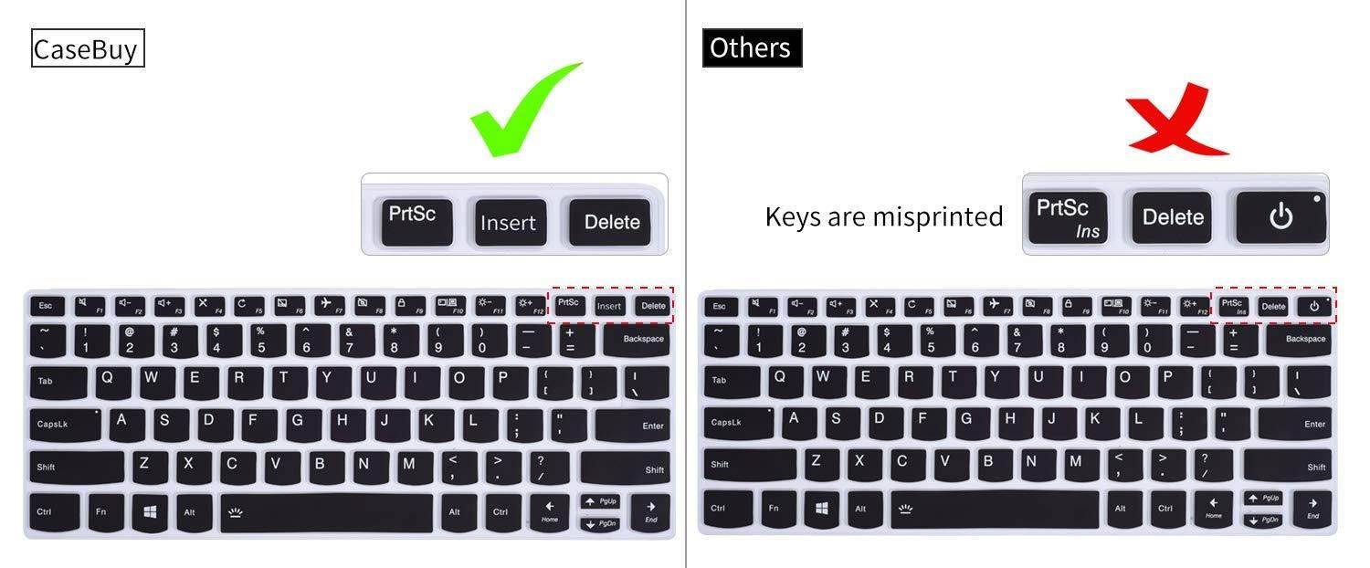 Keyboard Cover Compatible Lenovo Yoga 720 12.5 inch, Lenovo Yoga 720/730 13.3 Inch, Lenovo Yoga 920 13.9 Inch Soft Silicone Protective Skin, Black