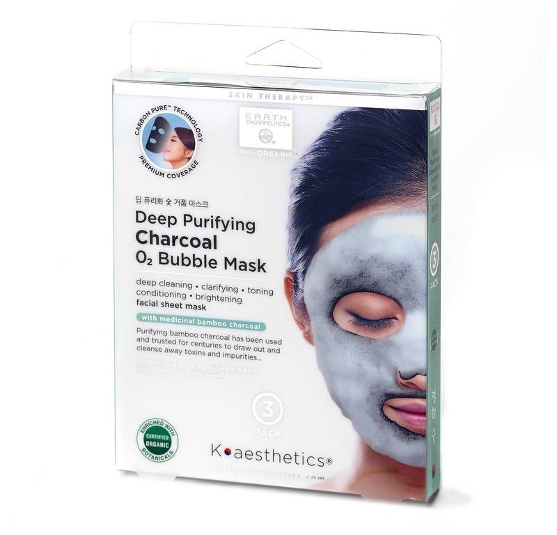 Earth Therapeutics Deep Purifying Charcoal Bubble Facial Mask - 3pk