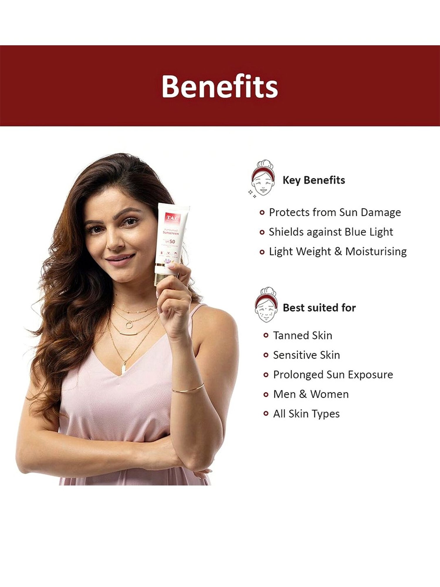 TAC - The Ayurveda Co. Kumkumadi SPF 50 Sunscreen - 50 gm