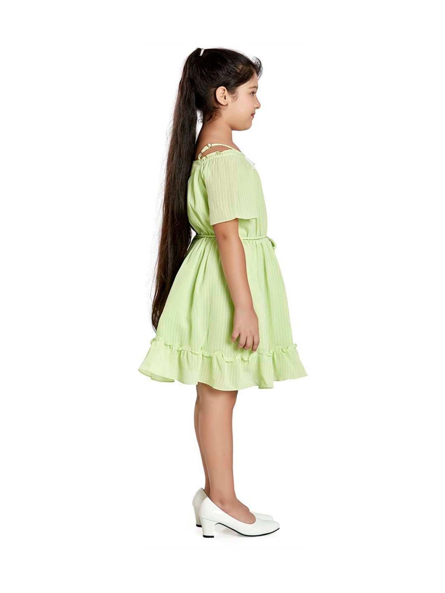 Peppermint Kids Green Flared Fit Dress