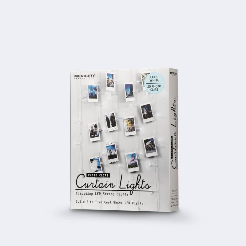 Merkury Photo Clip Curtain LED Lights - Cool White