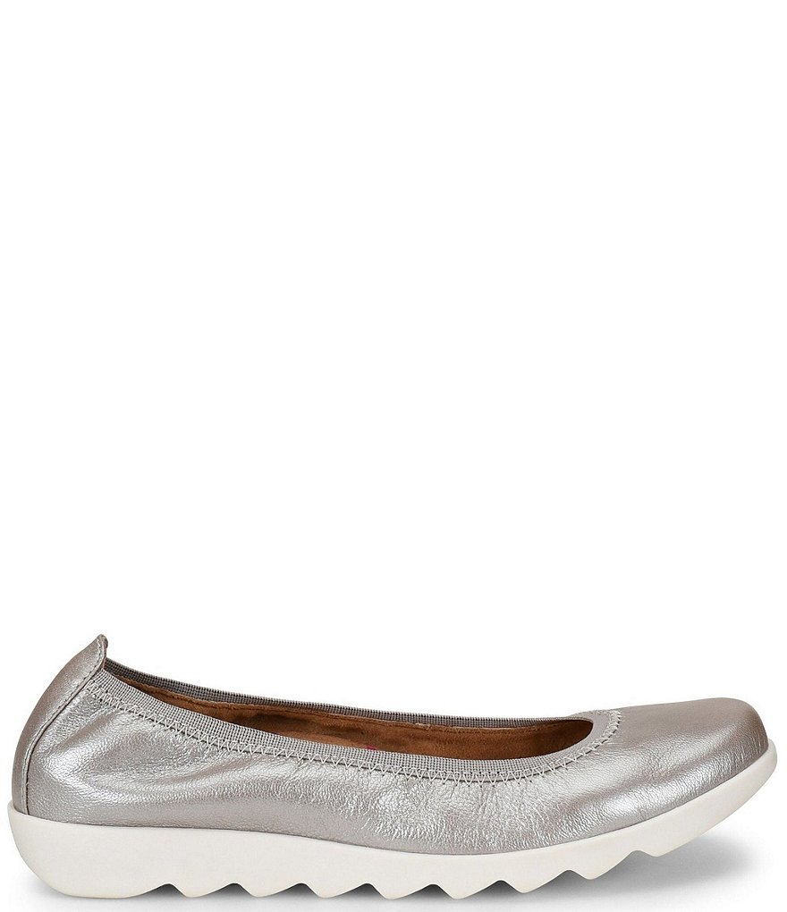 Comfortiva Grace Metallic Leather Elastic Skimmers Flats