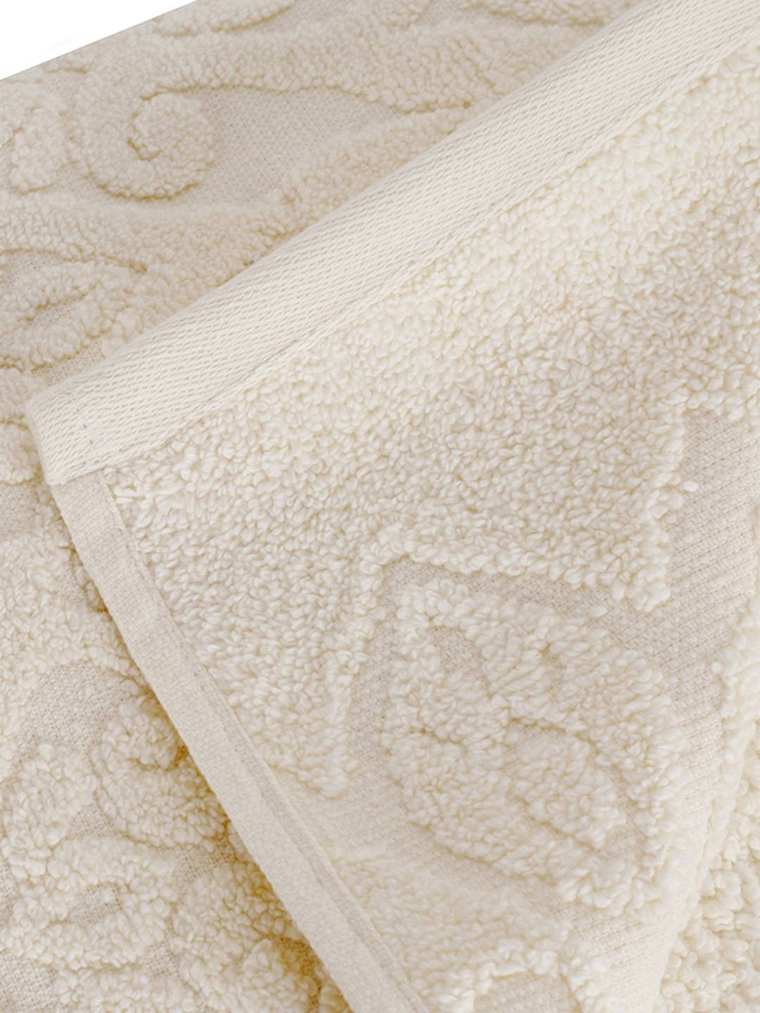 Maspar Super Soft Jacquard Beige Cotton 550 GSM Bath Towel - Set of 1