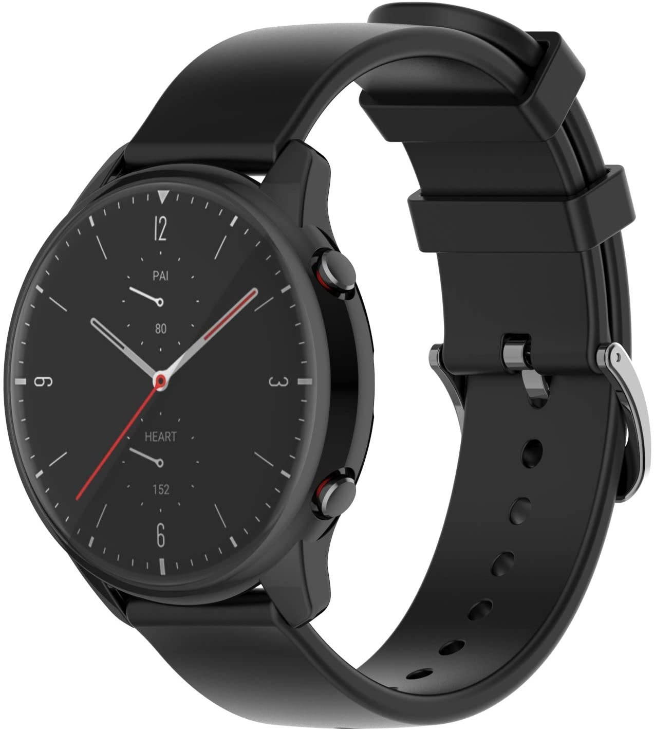 FitTurn Screen Protector Case Compatible with Amazfit GTR 2 & Amazfit GTR 2e TPU Slim Case Cover [Plating Metal Color Frame] [3D Full Coverage] Shell Protective for Amazfit GTR 2 Watch(Black)