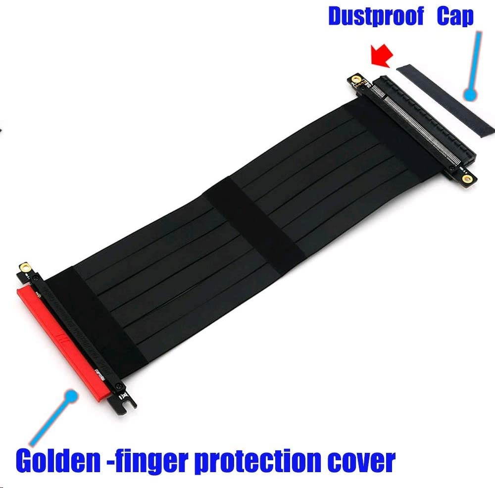 20cm/7.87inch PCIE Extension Cable PCI-E X16 128Gb High Speed Flexible Extension Cable PCI Express 3.0 16X Extension Cable pci e Riser PCIe 16X 180 Degree Cable