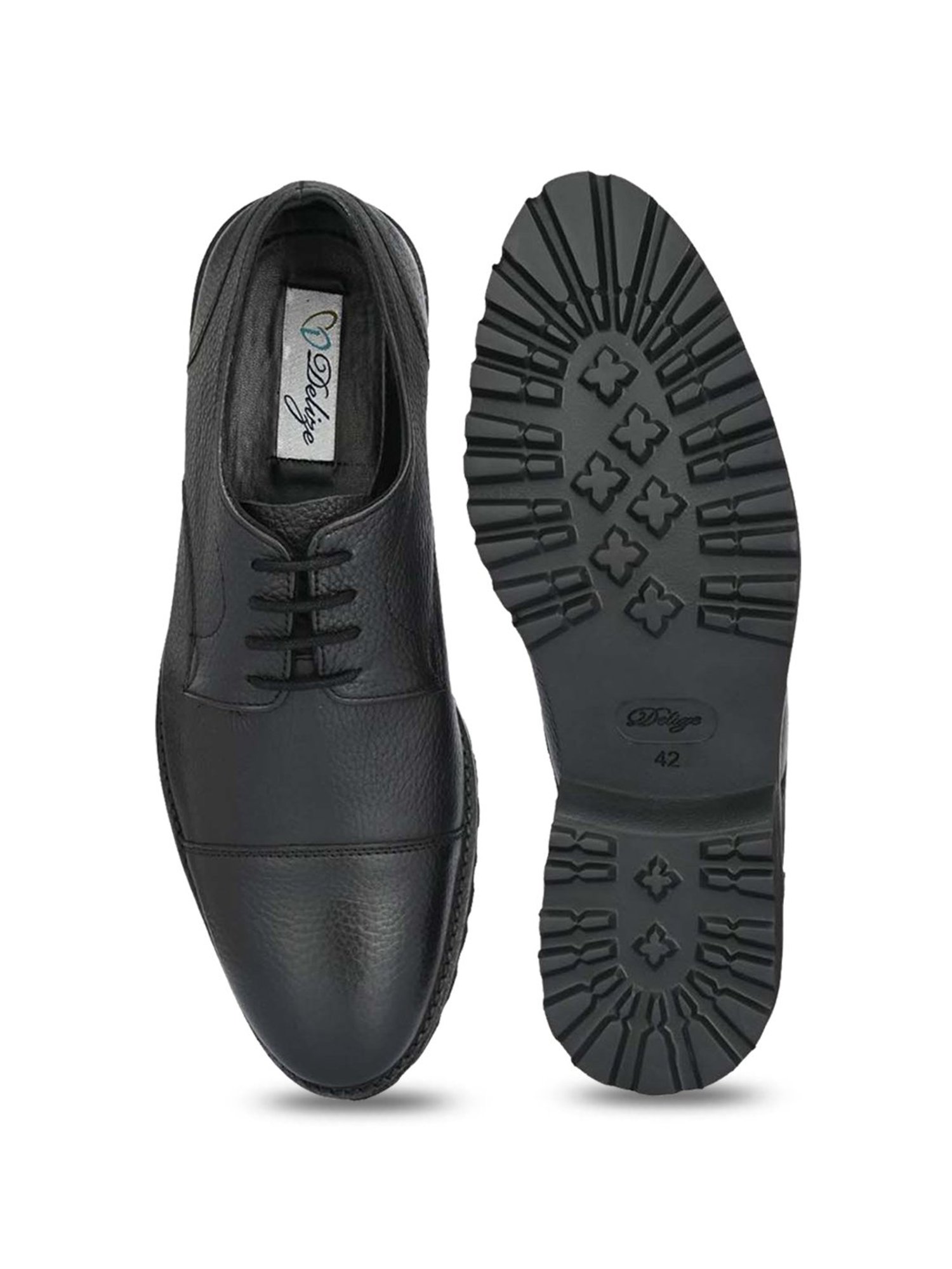 Delize Men's Black Derby Shoes