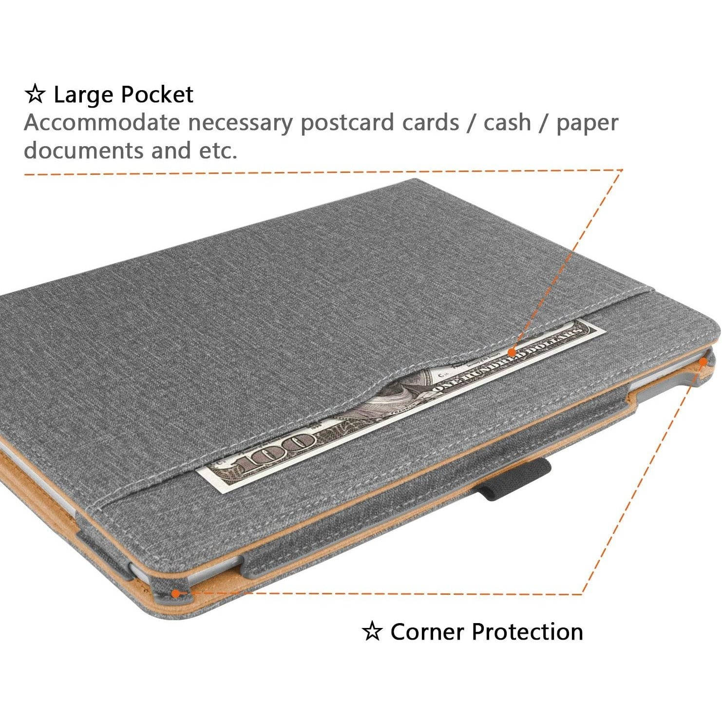 Slim Folding Smart Folio Stand Case for iPad 10.2 inch (8th & 7th Gen) - Grey